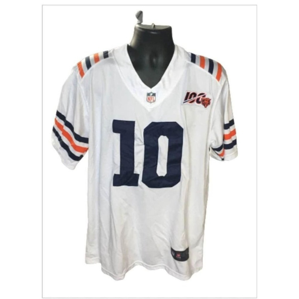 MITCHELL TRUBISKY chicago bears MEN'S GAME WHITE JERSEY size medium - Picture 2 of 3
